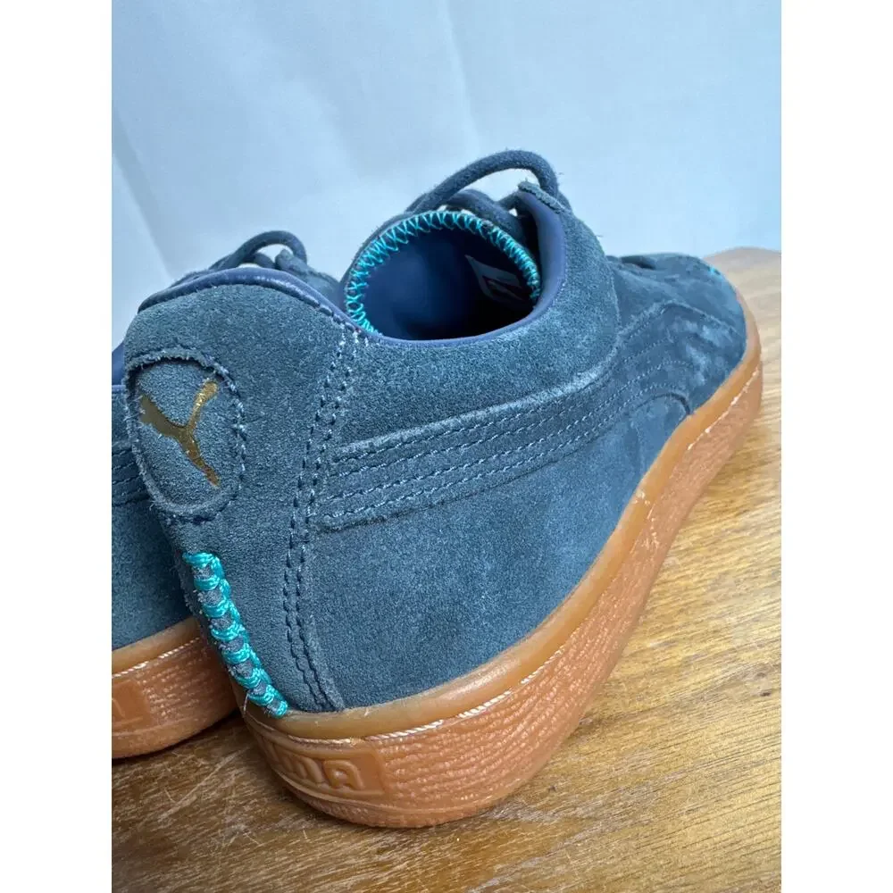 Puma Suede Crafted Pack Size 7 Mens Blue Shoes 356172 Gum Soles Classic Sneakers